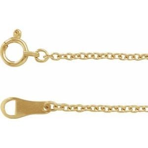 18K Yellow Gold 1.5 mm Cable 20" Chain: 18K Yellow Gold 1.5 mm Cable 20" Chain