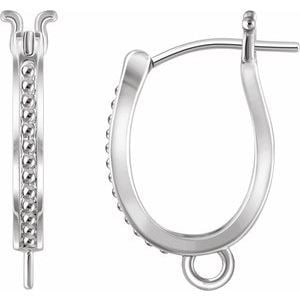Sterling Silver Beaded Lever Back Earring Top: Sterling Silver Beaded Lever Back Earring Top
