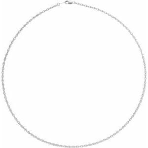 10K White Gold 2 mm Rope 20" Chain: 10K White Gold 2 mm Rope 20" Chain