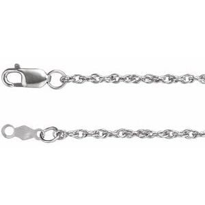 10K White Gold 1.75 mm Rope 16" Chain: 10K White Gold 1.75 mm Rope 16" Chain