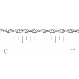 10K White Gold 1.5 mm Rope Chain by the Inch: 10K White Gold 1.5 mm Rope Chain by the Inch