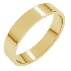 14K Yellow Gold 4 mm Ultra-Lightweight Flat Band Size 8.5: 14K Yellow Gold 4 mm Ultra-Lightweight Flat Band Size 8.5