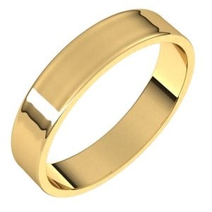 14K Yellow Gold 4 mm Ultra-Lightweight Flat Band Size 6.5: 14K Yellow Gold 4 mm Ultra-Lightweight Flat Band Size 6.5