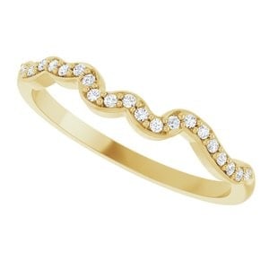 14K Yellow Gold .08 CTW Natural Diamond Matching Band: 14K Yellow Gold .08 CTW Natural Diamond Matching Band