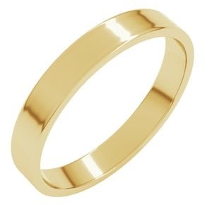 14K Yellow Gold 3 mm Ultra-Lightweight Flat Band Size 8: 14K Yellow Gold 3 mm Ultra-Lightweight Flat Band Size 8