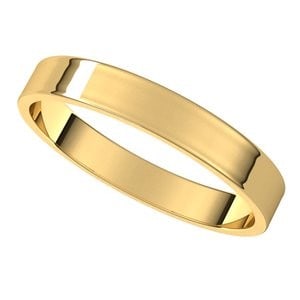 14K Yellow Gold 3 mm Ultra-Lightweight Flat Band Size 10: 14K Yellow Gold 3 mm Ultra-Lightweight Flat Band Size 10