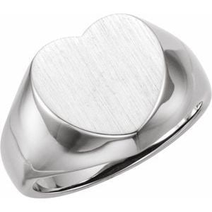 Sterling Silver Heart Signet Ring (1 of 14)