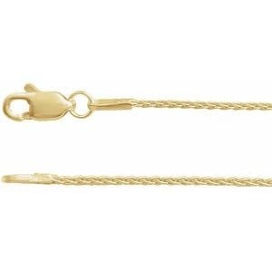 14K Yellow Gold 1 mm Wheat 18" Chain: 14K Yellow Gold 1 mm Wheat 18" Chain