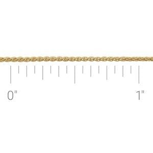 14K Yellow Gold Recycled Metal 1 mm Wheat Chain by the Inch: 14K Yellow Gold Recycled Metal 1 mm Wheat Chain by the Inch
