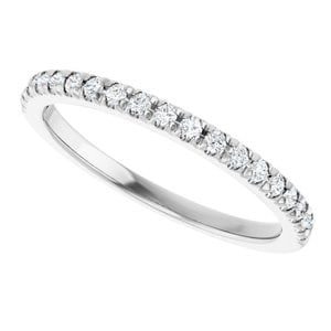 14K White Gold 1/5 CTW Natural Diamond French-Set Matching Band (1 of 15)