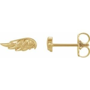 14K Yellow Gold Angel Wing Earrings (1 of 9)