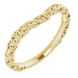14K Yellow Gold Floral Matching Band: 14K Yellow Gold Floral Matching Band