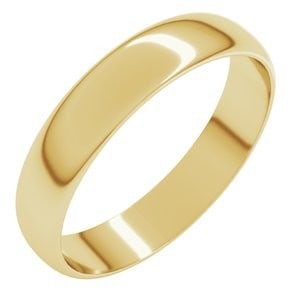 14K Yellow Gold 4 mm Ultra-Lightweight Half Round Band Size 6: 14K Yellow Gold 4 mm Ultra-Lightweight Half Round Band Size 6