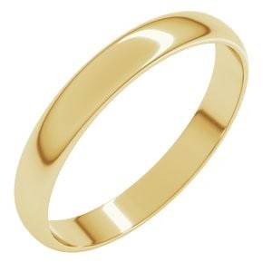 14K Yellow Gold 3 mm Ultra-Lightweight Half Round Band Size 6: 14K Yellow Gold 3 mm Ultra-Lightweight Half Round Band Size 6