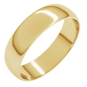 10K Yellow Gold 5 mm Ultra-Lightweight Half Round Band Size 12: 10K Yellow Gold 5 mm Ultra-Lightweight Half Round Band Size 12