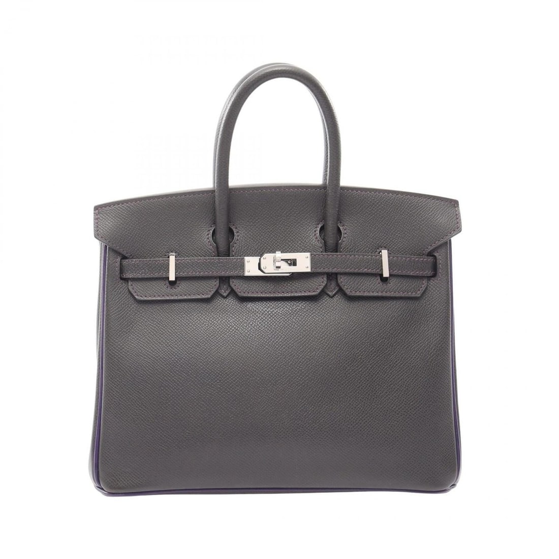 Hermes Birkin 25 Graphite Violet Handbag, Veau Epsom Leather, Women's, Gray/Purple Tones: --- Catalog ---Category: SizeSize (HxWxD): 20cm x 25cm x 13cm / 7.87'' x 9.84'' x 5.11''Category: DesignType: HandbagColor: Graphite, Gray, Purple, VioletGender: WomenMaterial: Epsom leather Category: