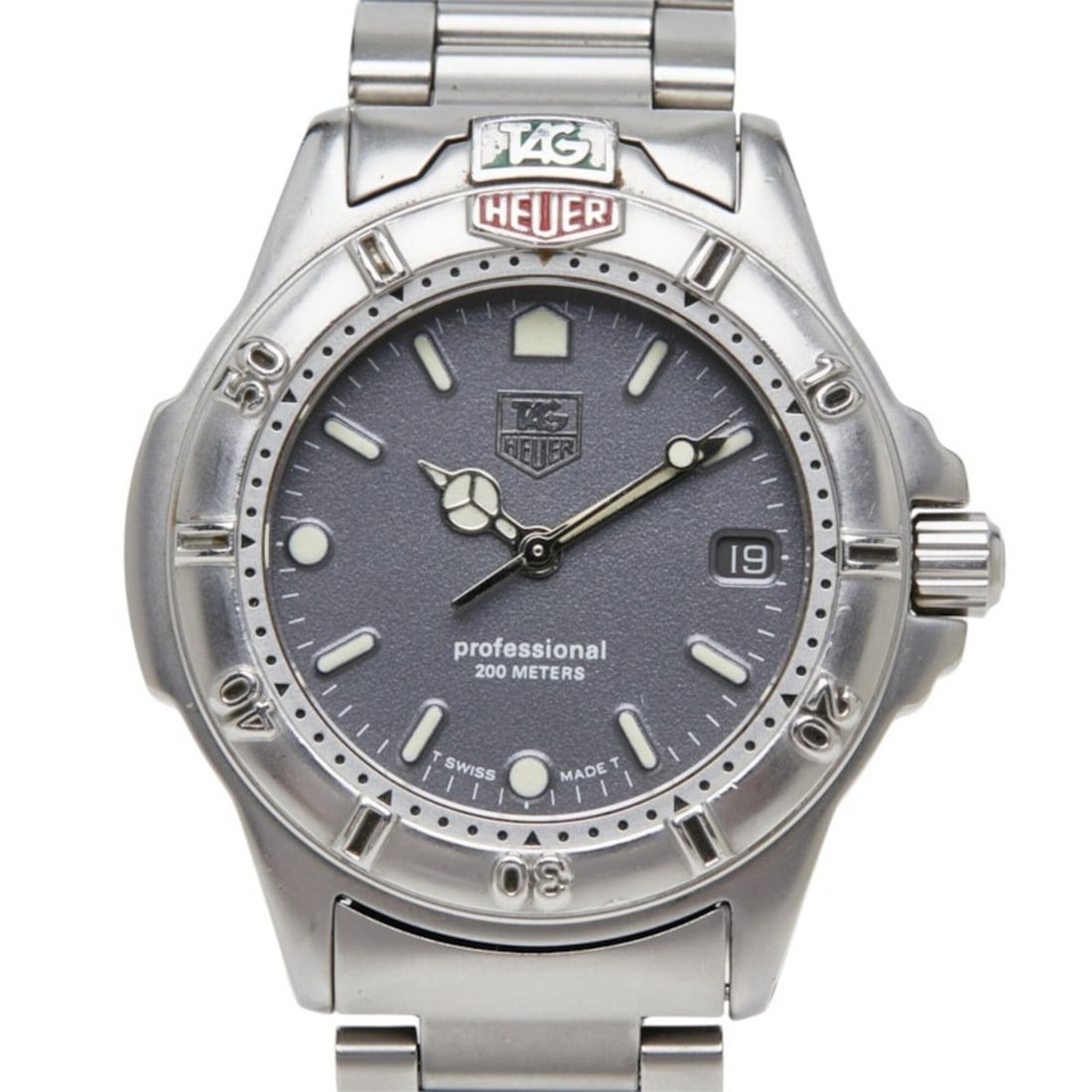 TAG Heuer Professional 200 Watch 999.213A Quartz Gray Dial Stainless Steel Men's: --- Catalog ---Category: SizeWrist Size: 17cm / 6.69''Case Diameter: 34mm / 1.34''Category: DesignType: WristwatchGender: MenColor (Dial): GrayMaterial (Band): Stainless steelMaterial (Case): Stainles