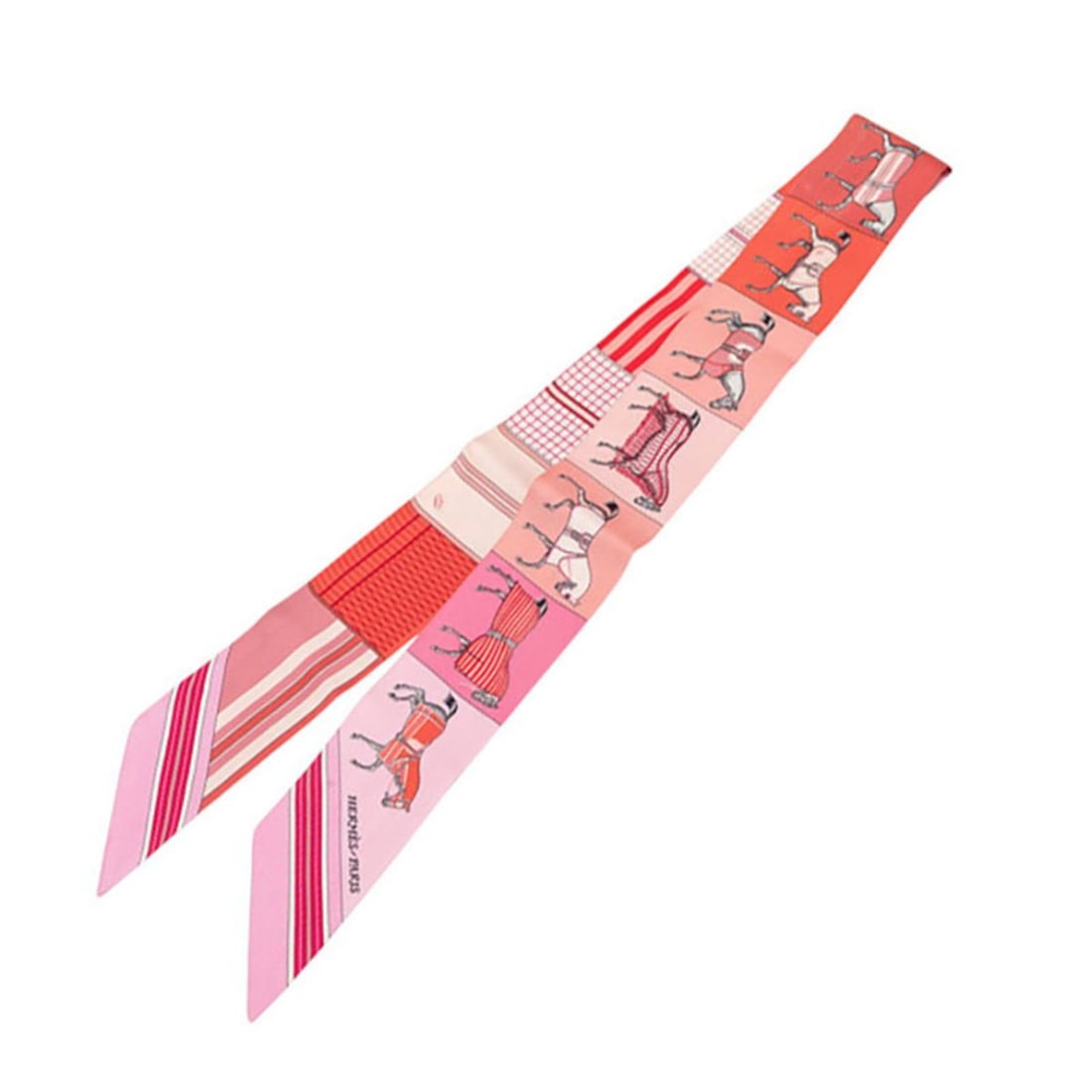 Hermes Twilly Couvertures Nouvelles New Blanket Scarf Muffler Pink Silk Women's HERMES: --- Catalog ---Category: SizeSize (LxW): 84.3cm x 5cm / 33.18'' x 1.96''Category: DesignType: ScarfColor: PinkGender: WomenMaterial: Silk Category: GeneralLine: TwillyBrand: Hermes--- Item List ---Sec