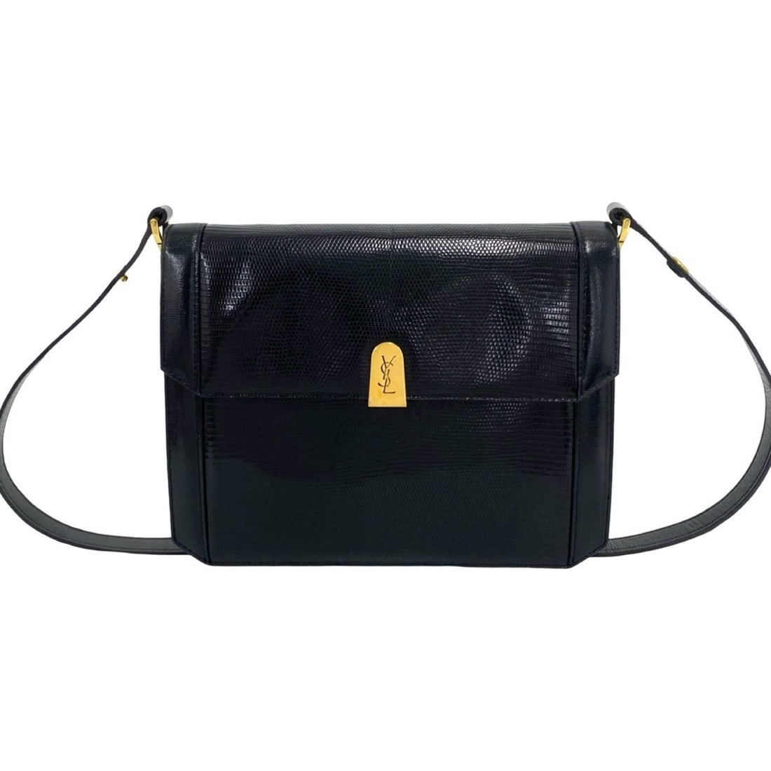 YVES SAINT LAURENT Vintage YSL Logo Hardware Leather Semi-Shoulder Bag Black 29294: --- Catalog ---Category: SizeSize (HxWxD): 20cm x 24.5cm x 4.5cm / 7.87'' x 9.64'' x 1.77''Category: DesignType: Shoulder bagColor: BlackGender: WomenMaterial: Leather Category: GeneralBrand: Yves Sai