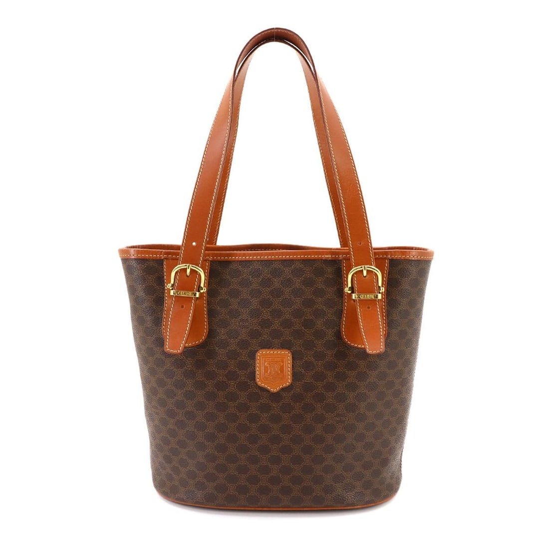 Celine Macadam Tote Handbag, Leather, Brown, Gold Hardware: --- Catalog ---Category: SizeSize (HxWxD): 24cm x 24.5cm x 13.5cm / 9.44'' x 9.64'' x 5.31''Category: DesignType: Handbag, Tote bagColor: BrownGender: WomenMaterial: PVC , Leather Category: GeneralBra