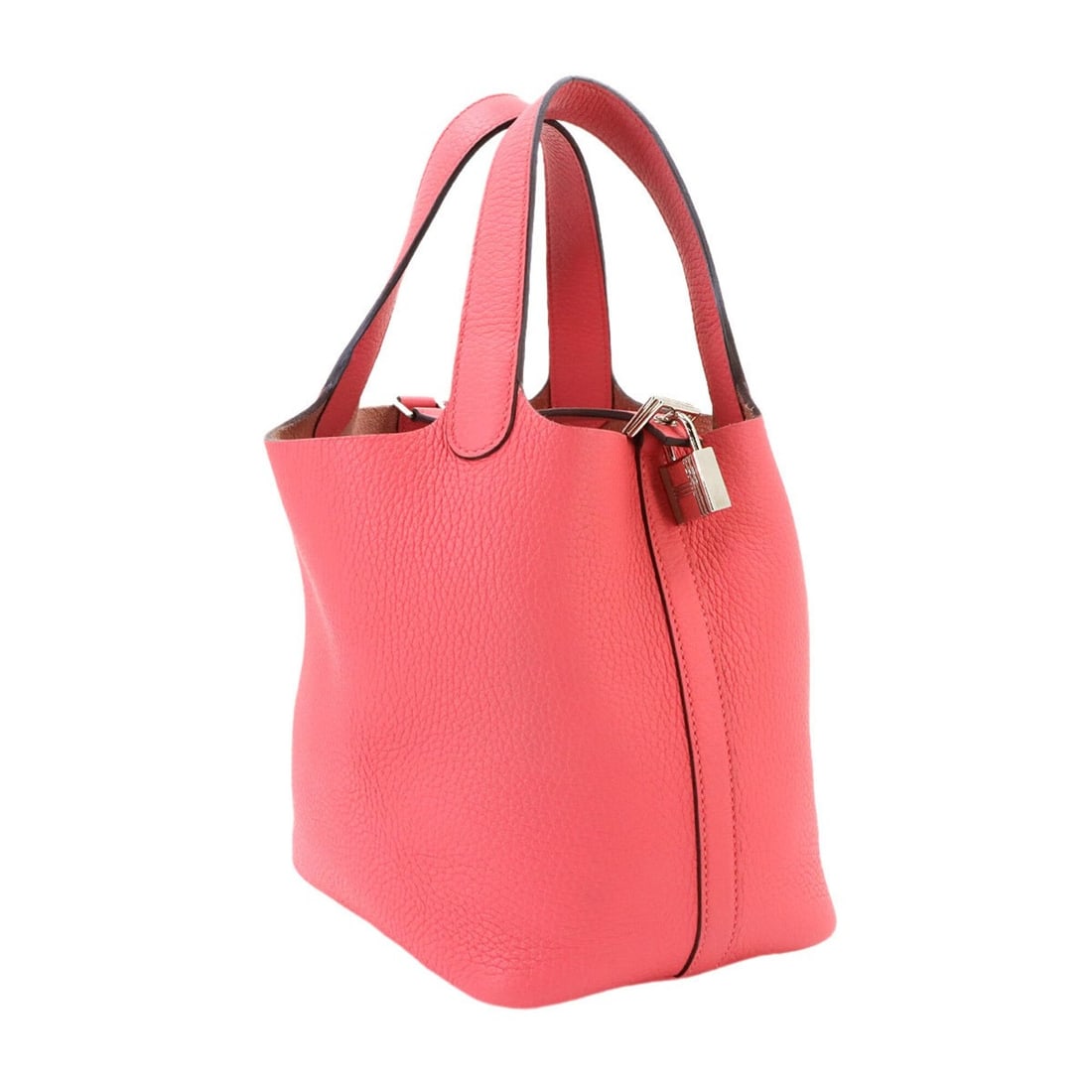 Piko Hermes Picotin Lock PM handbag, made of Taurillon Clemence leather in rose azalea leather, with: --- Catalog ---Category: SizeSize (HxWxD): 18cm x 18cm x 13.5cm / 7.08'' x 7.08'' x 5.31''Category: DesignType: HandbagColor: Rose azaleeGender: WomenMaterial: Taurillon clemence leather Hardware Colo