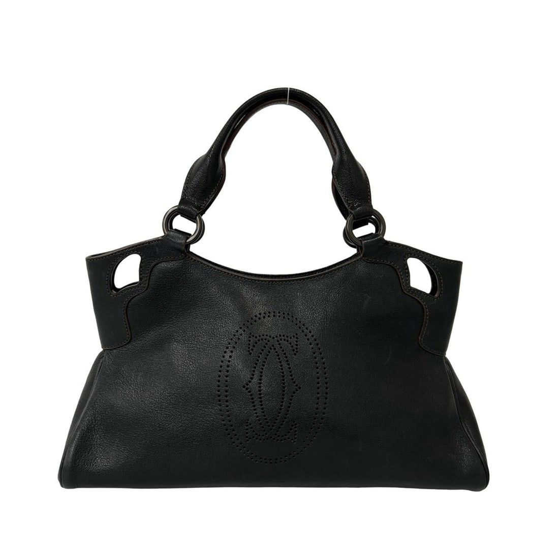 CARTIER Cartier Marcello Leather Handbag Mini Tote Bag Boston Black 436-2: --- Catalog ---Category: SizeSize (HxWxD): 18cm x 36cm x 11cm / 7.08'' x 14.17'' x 4.33''Category: DesignType: Boston bag, Handbag, Tote bagColor: BlackGender: WomenMaterial: Leather Category: General