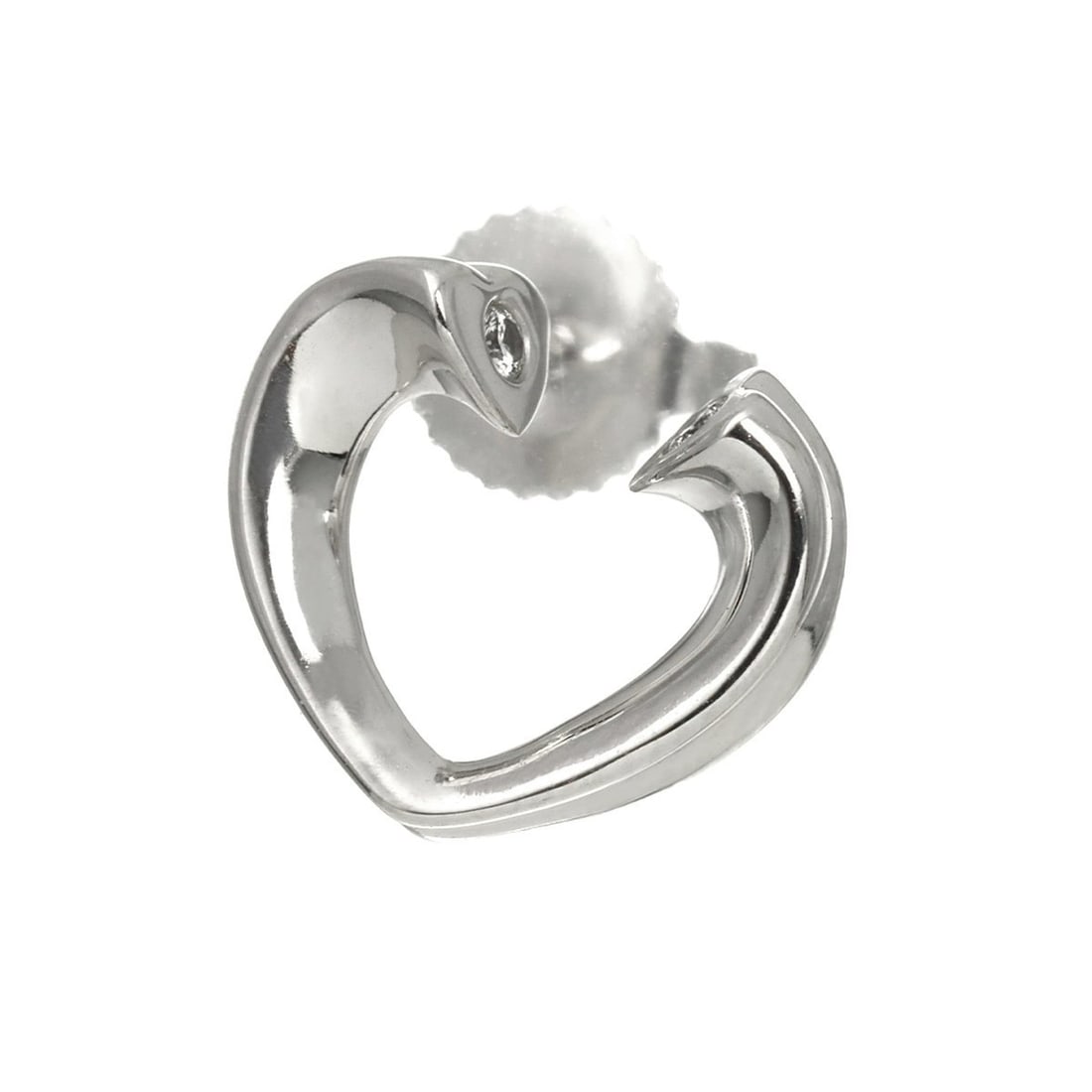 Tiffany & Co. Tenderness Heart Diamond Earring, 18K White Gold (750), Single Earring (Pierced): --- Catalog ---Category: SizeSize (HxWxD): 10.30mm x 11.60mm / 0.41'' x 0.46''Category: DesignType: Clip earringsColor: White goldGender: WomenMaterial: White gold (18K)Category: GeneralBrand: Tiffany