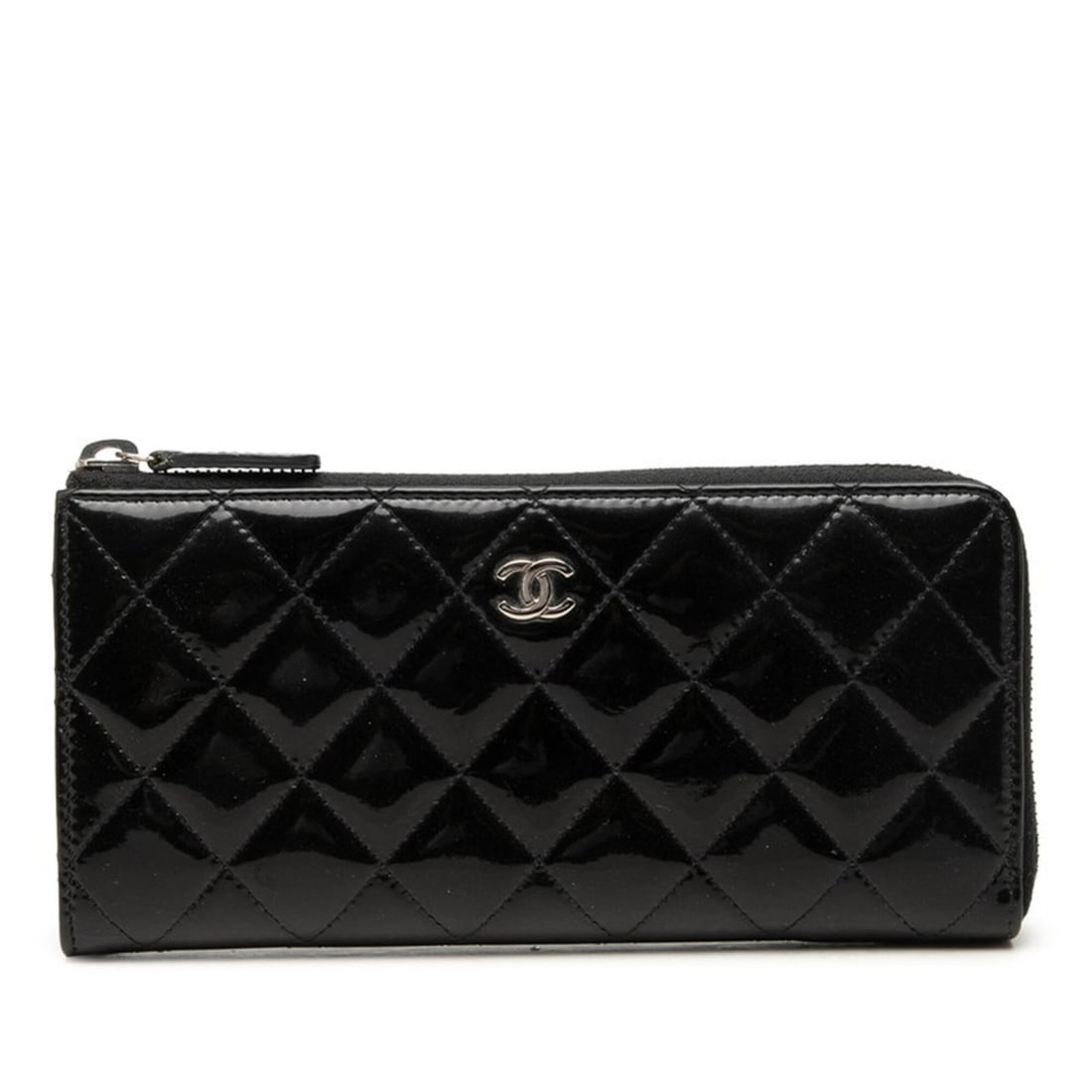 Chanel Coco Mark Matelassé Long Wallet, Black Patent Leather, Women's CHANEL: --- Catalog ---Category: SizeSize (HxWxD): 9.5cm x 19.5cm x 2cm / 3.74'' x 7.67'' x 0.78''Category: DesignType: Long wallet (bi-fold)Color: BlackGender: WomenMaterial: Patent leather Category: General