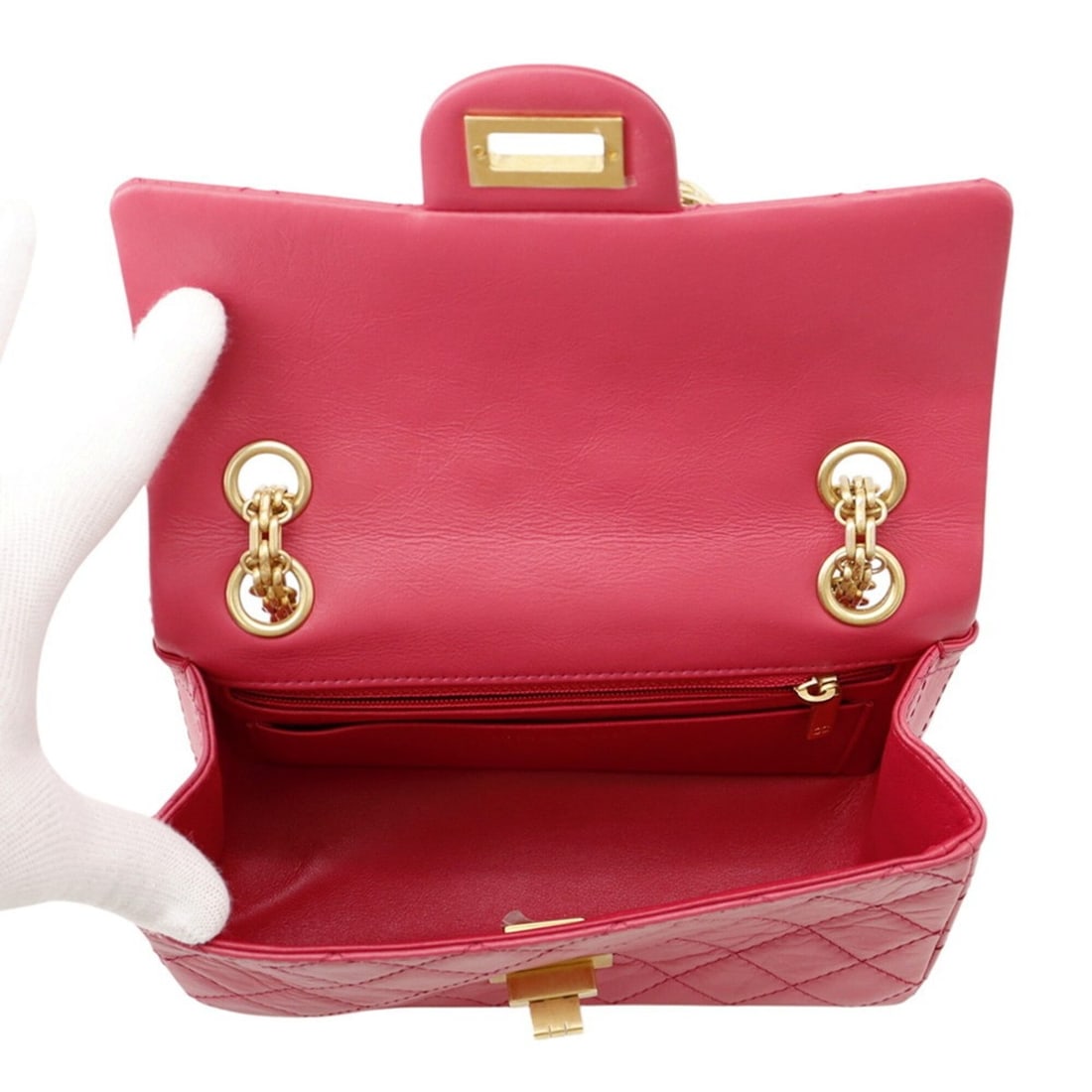 Chanel Chain Shoulder Bag Matelassé 2.55 Mini Aged Calf Leather AS0874 CHANEL Handbag Women's