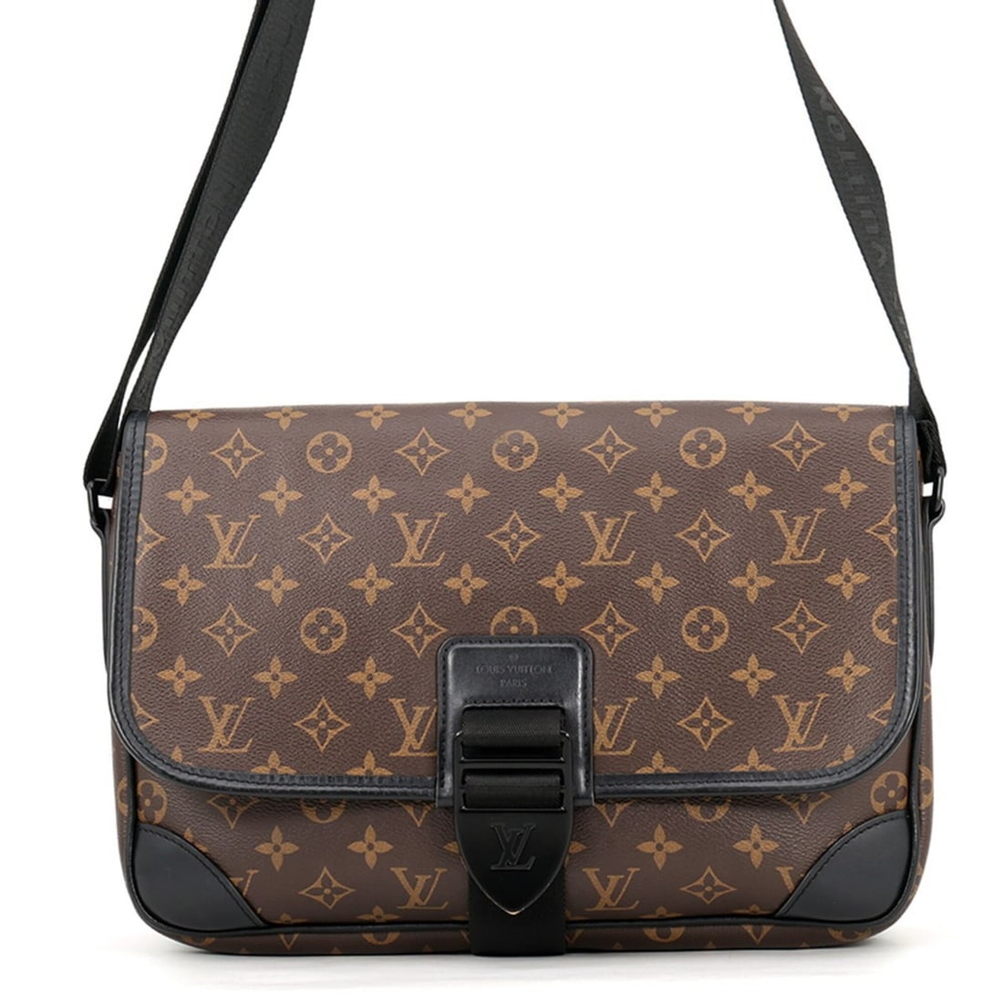 Louis Vuitton Monogram Macassar Archie Shoulder Bag M46328 LOUIS VUITTON Black Handbag for Men