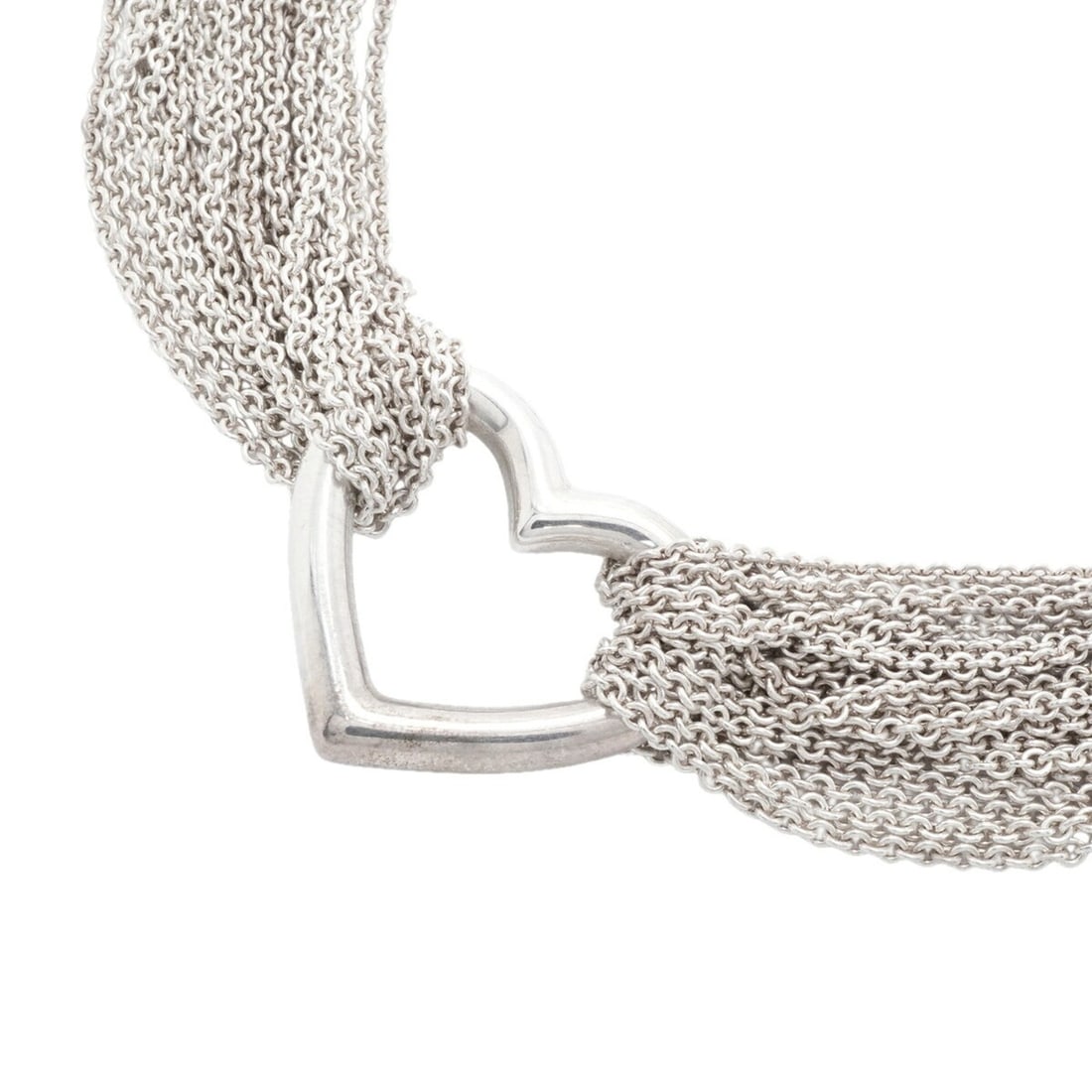 Tiffany & Co. Heart Toggle Necklace, 10 Rows, Sterling Silver 925, Women's: --- Catalog ---Category: SizePendant Size: 21.6mm x 24.4mm / 0.85'' x 0.96''Neck Circumference: 40 cm / 15.74''Category: DesignGender: WomenMaterial: Silver 925Necklace Type: NecklaceCategory: General