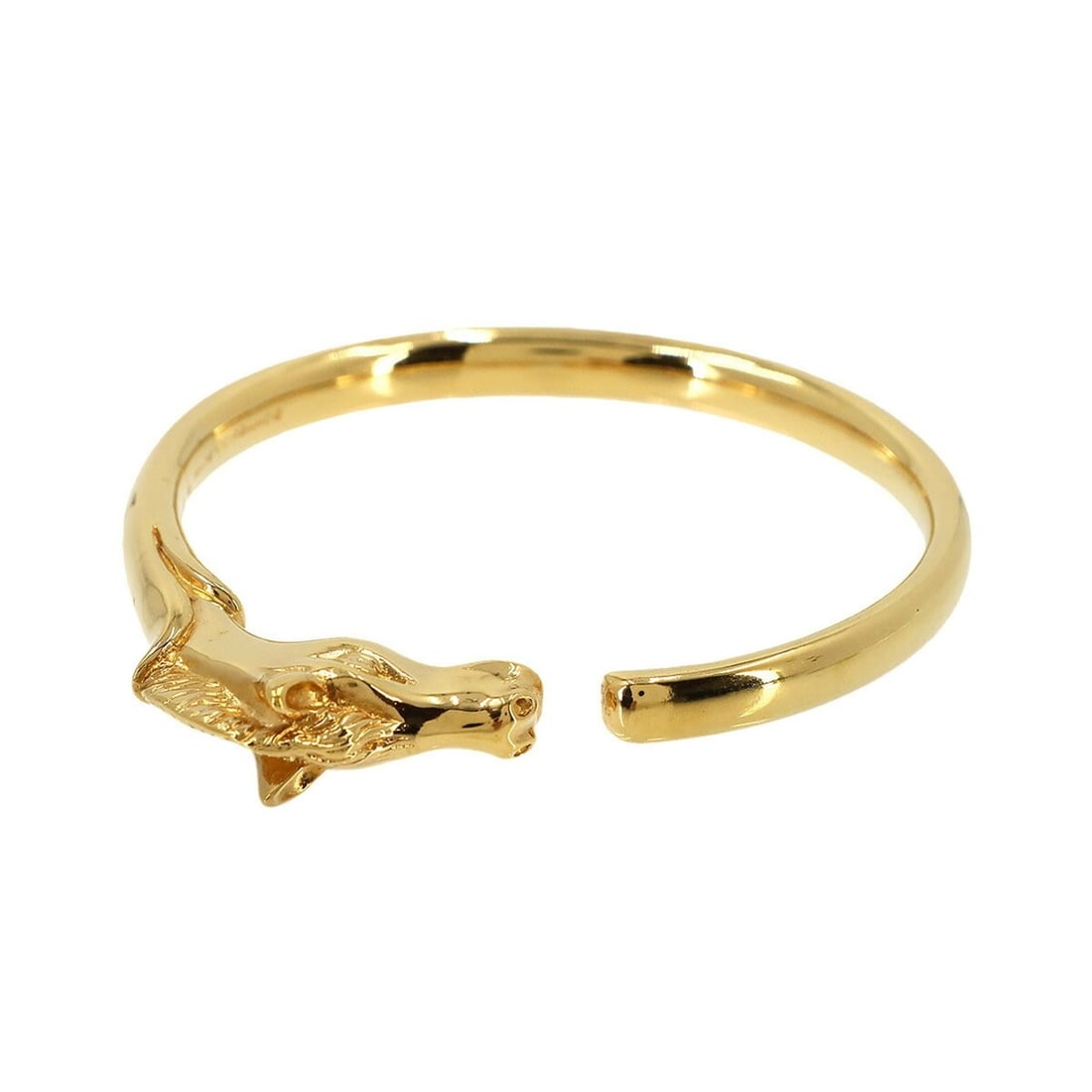 Hermes Cheval Horse Bangle Gold Bracelet: --- Catalog ---Category: SizeLength: 19.5cm / 7.67''Category: DesignType: BangleColor: GoldGender: WomenCategory: GeneralBrand: Hermes--- Item List ---Section: ConditionRanking: Rank S Used - Mint con