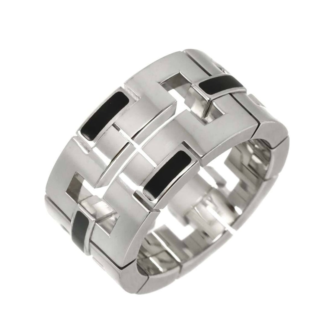 Cartier Dragon Padlock Ring #52, Diamond Enamel, 18K White Gold 750: --- Catalog ---Category: SizeUS Size: 6.5Brand Size: 52Category: DesignType: Band ringGender: WomenMaterial: Enamel, White gold (18K)Category: GeneralBrand: Cartier--- Item List ---Section: ConditionR
