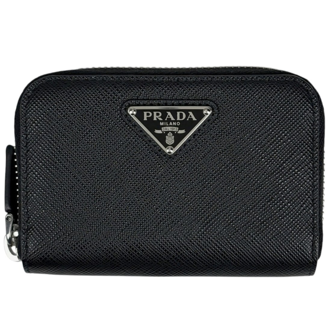Prada Triangle Wallet/Coin Case, Logo Plate, Saffiano Leather, Nero (Black), 2MM003, Women's: --- Catalog ---Category: SizeSize (HxWxD): 7.5cm x 11cm x 3cm / 2.95'' x 4.33'' x 1.18''Category: DesignType: Coin purse/coin caseColor: BlackGender: WomenMaterial: Saffiano Category: GeneralBrand: Pr