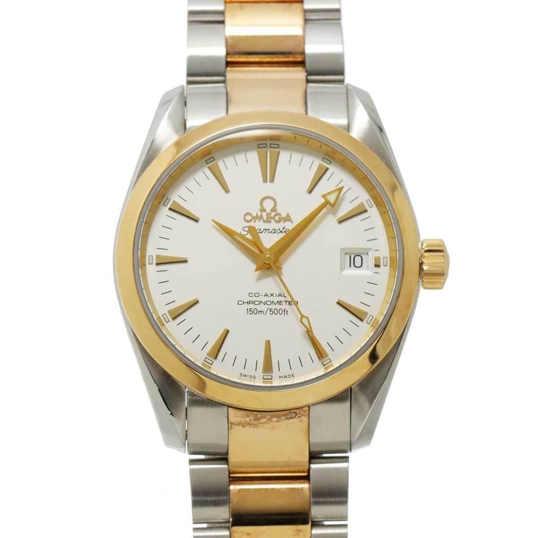 Omega Seamaster Aqua Terra Co-Axial Two-Tone 2304 30 Men's Watch Date Silver PG Pink Gold Automatic: --- Catalog ---Category: SizeWrist Size: 19.5cm / 7.67''Case Diameter: 36mm / 1.42''Category: DesignType: WristwatchGender: MenColor (Dial): SilverMaterial (Band): Pink gold, Stainless steelMaterial (