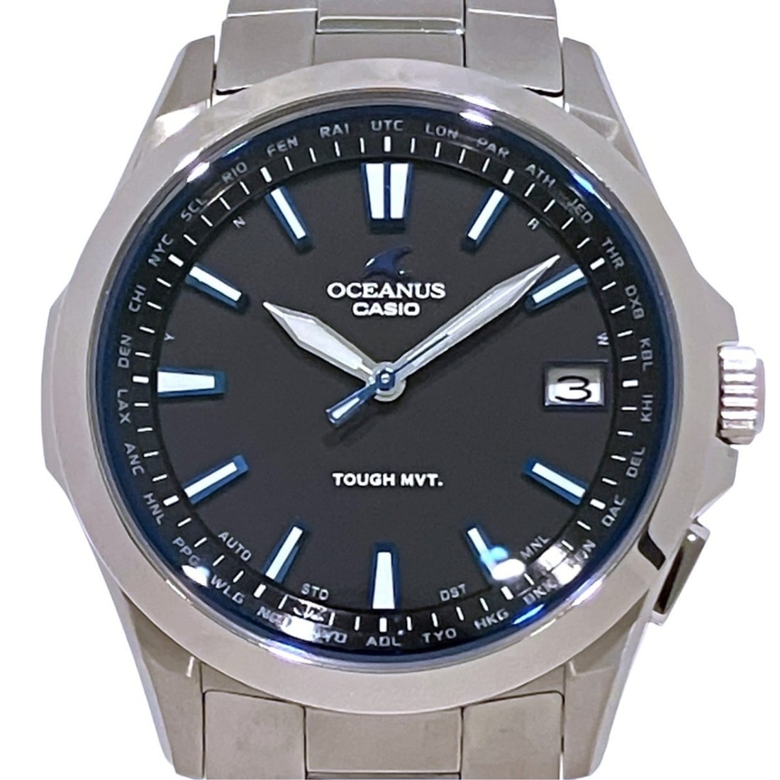 Casio Oceanus OWC-S100-1AJF Watch, Total Weight 78g, Titanium, Radio-Controlled Solar, Black Dial: --- Catalog ---Category: SizeWrist Size: 14cm / 5.51''Case Diameter: 40mm / 1.57''Category: DesignType: WristwatchGender: MenColor (Dial): BlackMaterial (Band): TitaniumMaterial (Case): TitaniumCatego