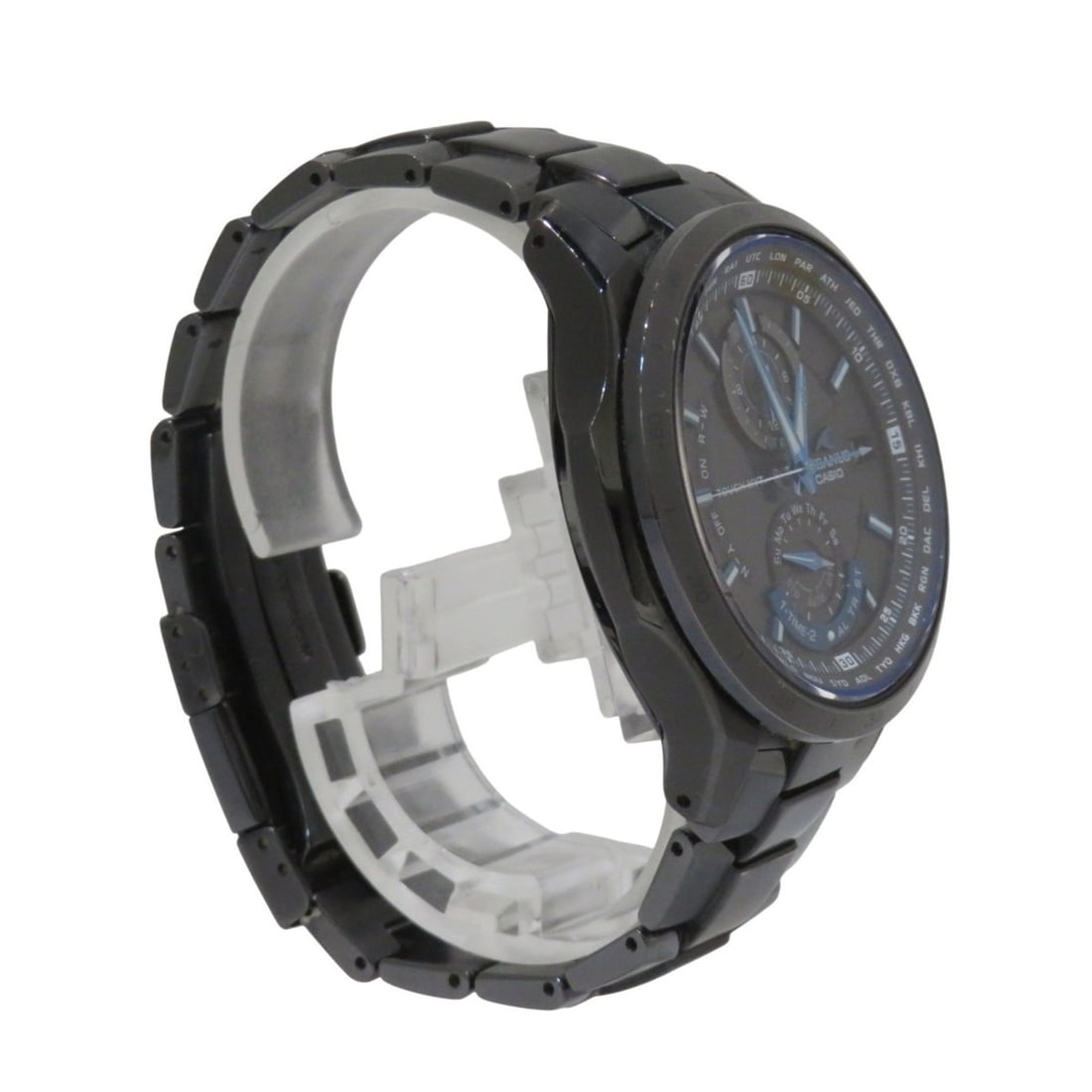 Casio Oceanus Titanium Radio-Controlled Solar Watch OCW-T1000: --- Catalog ---Category: SizeWrist Size: 17.5cm / 6.88''Case Diameter: 45mm / 1.77''Category: DesignType: WristwatchGender: MenMaterial (Band): TitaniumMaterial (Case): TitaniumCategory: GeneralMPN: O