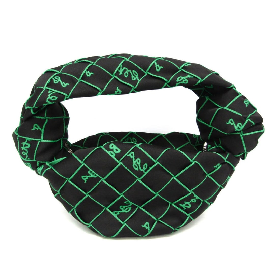 Bottega Veneta Double Knot Webbing Women,Men Nylon Canvas Handbag Black,Green: --- Catalog ---Category: SizeHandle Drop: 9.00cm / 3.54''Size (HxWxD): 12cm x 25cm x 15cm / 4.72'' x 9.84'' x 5.9''Handle Length: 52cm / 20.47''Category: DesignType: HandbagColor: Black, GreenGender: 