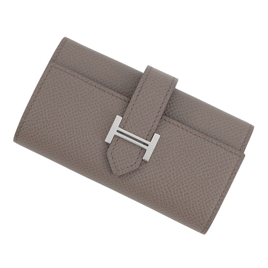 Hermes 4-ring key case Bearn Etoupe Epsom ?Q stamp HERMES for women: --- Catalog ---Category: DesignType: KeycaseColor: EtainGender: WomenMaterial: Epsom leather Category: GeneralBrand: HermesCountry of Origin: FranceCategory: Physical PropertiesSize (HxWxD): 6cm x 10.