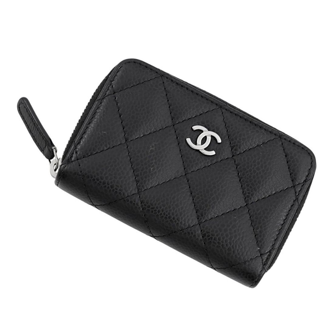 Chanel Wallet/Coin Case Matelassé Coco Mark Classic Zip Coin Purse Caviar Skin AP0216 CHANEL Black: --- Catalog ---Category: SizeSize (HxWxD): 8.5cm x 10cm / 3.34'' x 3.93''Category: DesignType: Coin purse/coin caseColor: BlackGender: Women,MenMaterial: Grained Calfskin Category: GeneralBrand: Chane
