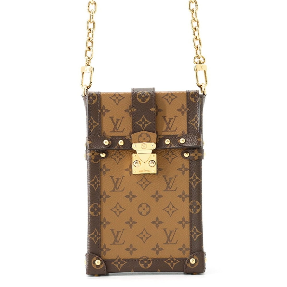 Louis Vuitton Shoulder Bag Monogram Reverse Pochette Trunk Vertical M67873 LOUIS VUITTON Handbag: --- Catalog ---Category: SizeSize (HxWxD): 17.5cm x 11cm x 3.5cm / 6.88'' x 4.33'' x 1.37''Category: DesignType: Shoulder bagColor: BrownGender: Women,MenMaterial: Monogram Reverse Category: GeneralBr