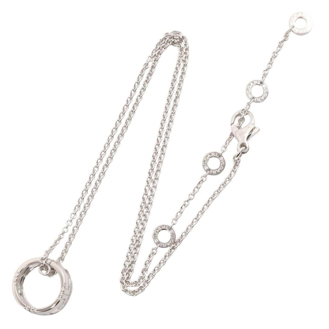 Bulgari BVLGARI Parentesi Openwork Necklace, 18KWG (White Gold), Women's, Silver Tone: --- Catalog ---Category: SizeWeight: 12.3g / 0.43oz.Pendant Size: 15mm x 8mm / 0.59'' x 0.31''Neck Circumference: 38 cm - 45 cm / 14.96'' - 17.71''Category: DesignGender: WomenMaterial: White gold (18