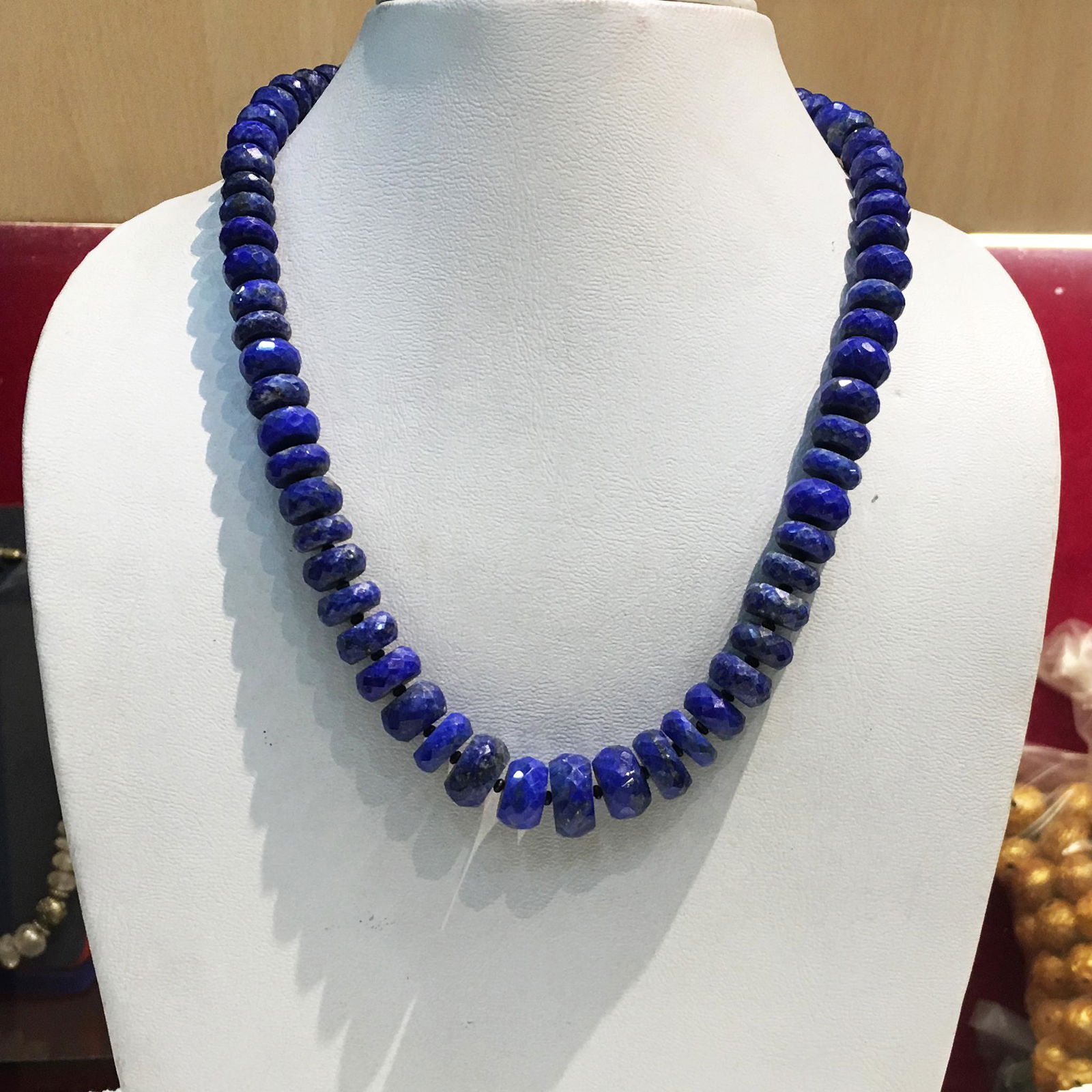 Faceted Natural A+ Lapis Lajuli Beautiful Necklace (1 of 1)