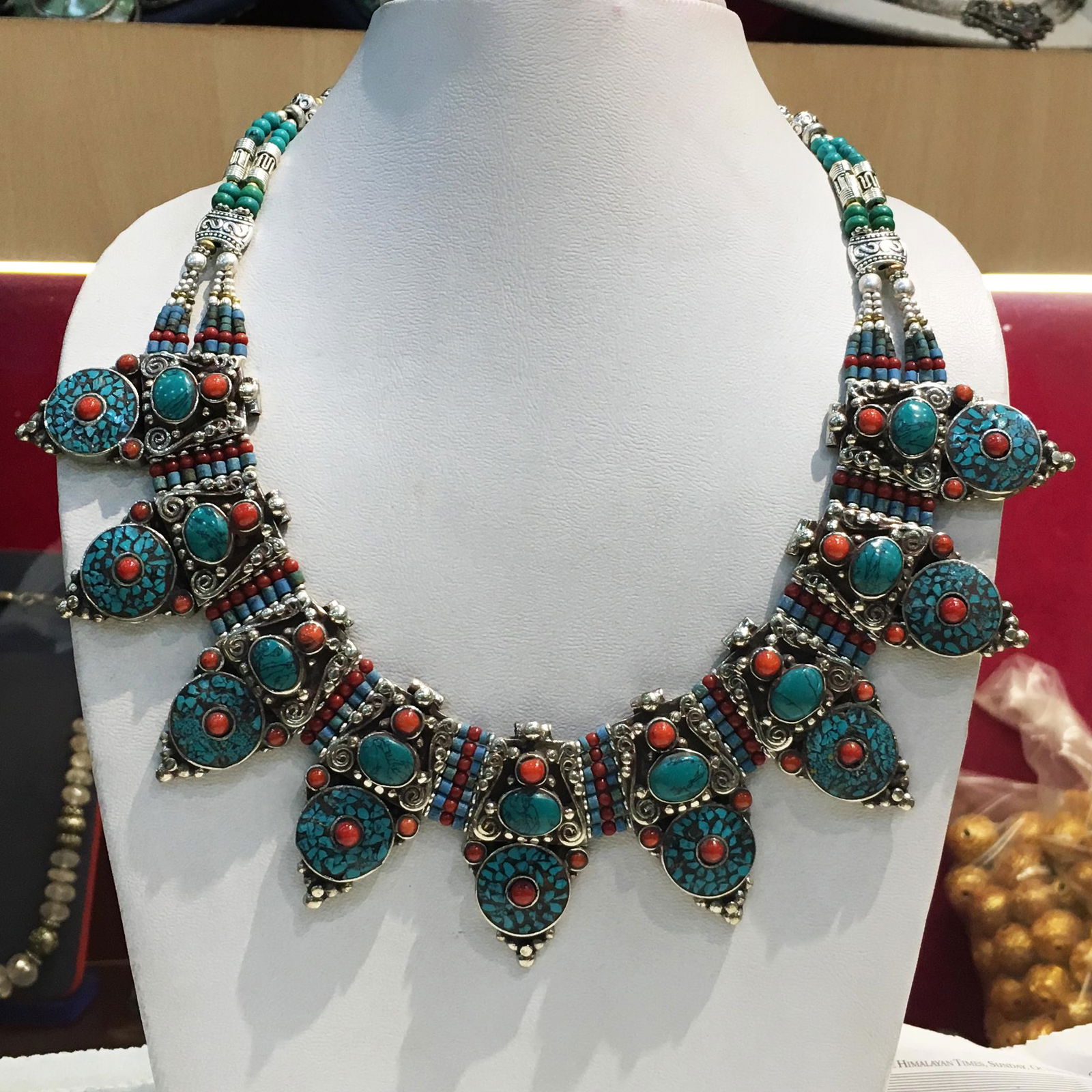 Tibetan Handmade Turquoise beaded Ethnic Necklace (1 of 1)