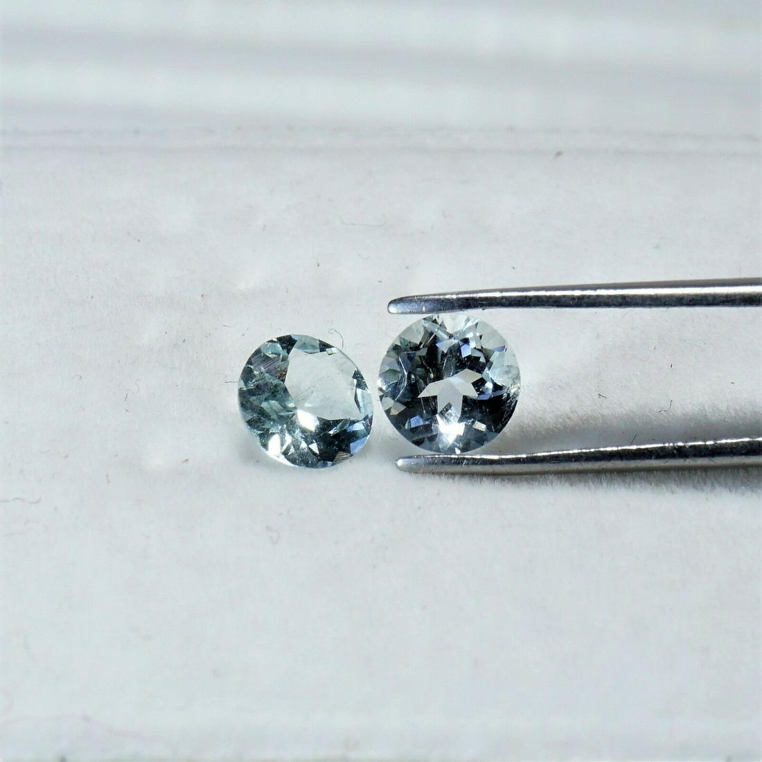 Natural 1.15 Cts Aquamarine Round Cut 2 Pcs 6 mm (1 of 2)
