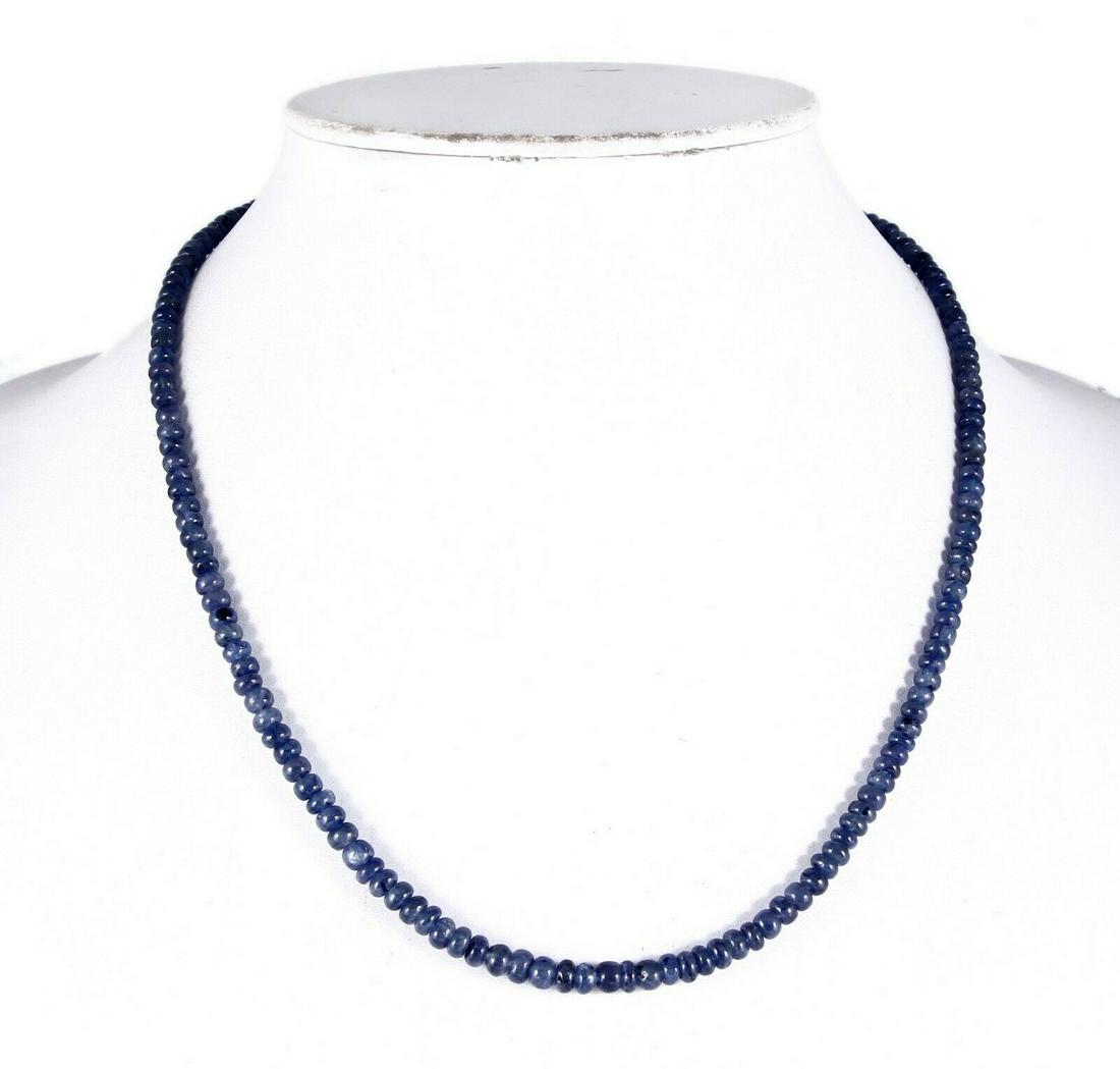 Natural Blue Sapphire Rondelle Beads Necklace 3-6 mm, (1 of 2)
