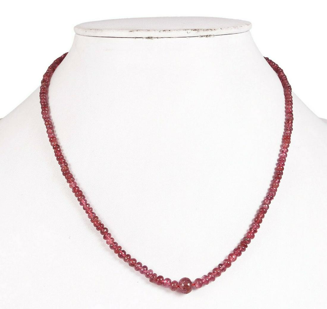 Natural Burma Red Spinel Necklace 3 MM To 6 MM 58.70 CT: Natural/Lab-Created: Natural Cut Grade: Excellent Transparency: Translucent Treatment: None (No Enhancement) Shape: Bead Variety/Type: Red Country of Origin: BURMA Country/Region of Manufacture: India