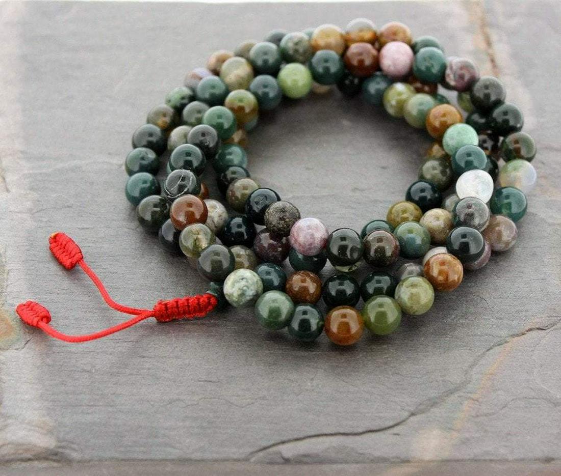 FANCY JASPER TIBETAN 108 BEAD MALA (1 of 1)