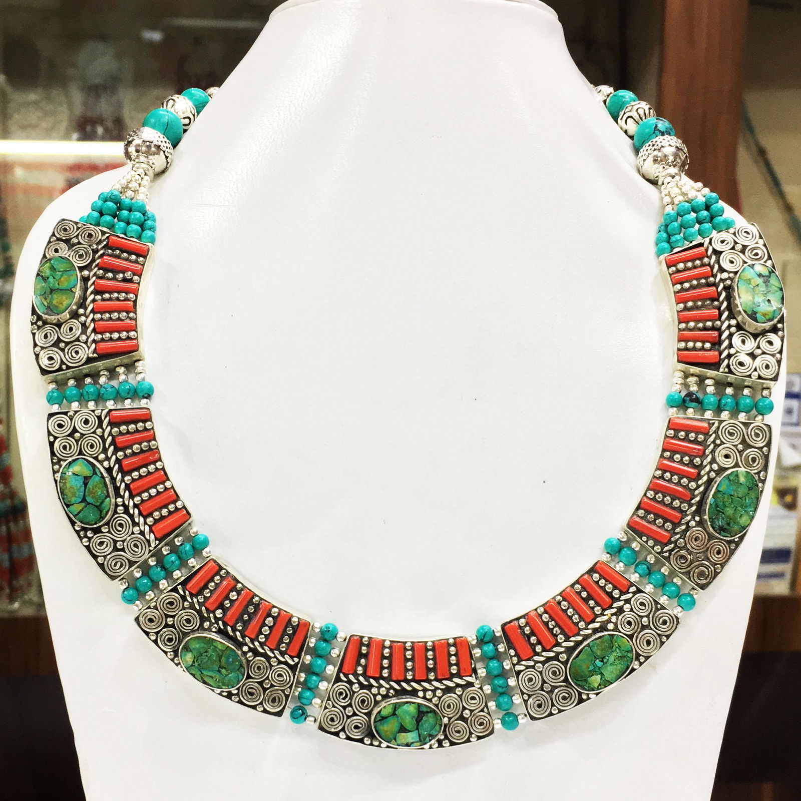 New Arrival - Turquoise Designer chunky Ethnic Necklace (1 of 1)