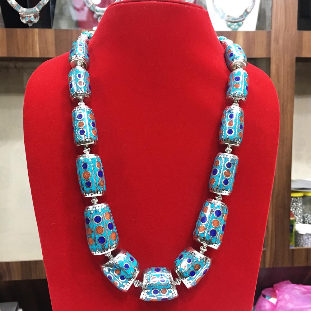 Tibetan Vintage Handmade Turquoise Bold Long Necklace (1 of 1)